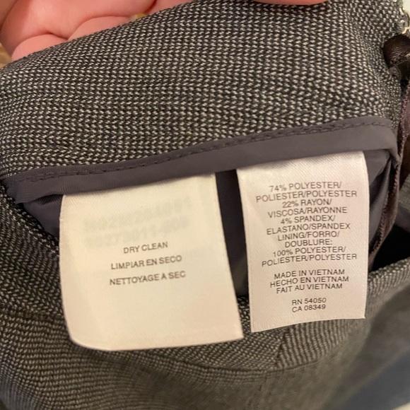 Anne Klein Gray one button stretch skirt suit set - Picture 4 of 4